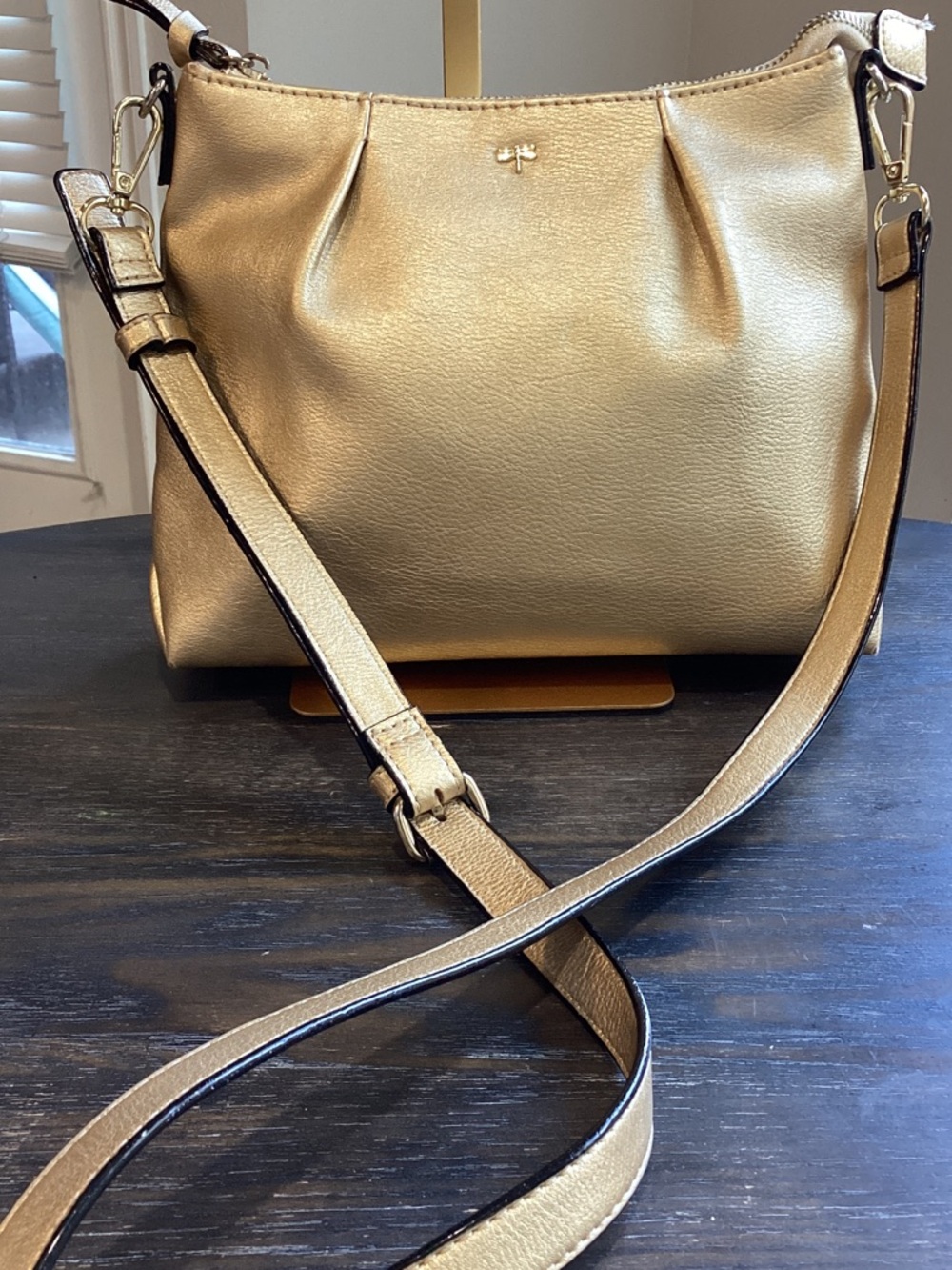 Kate Landry Metallic Gold Crossbody Bag